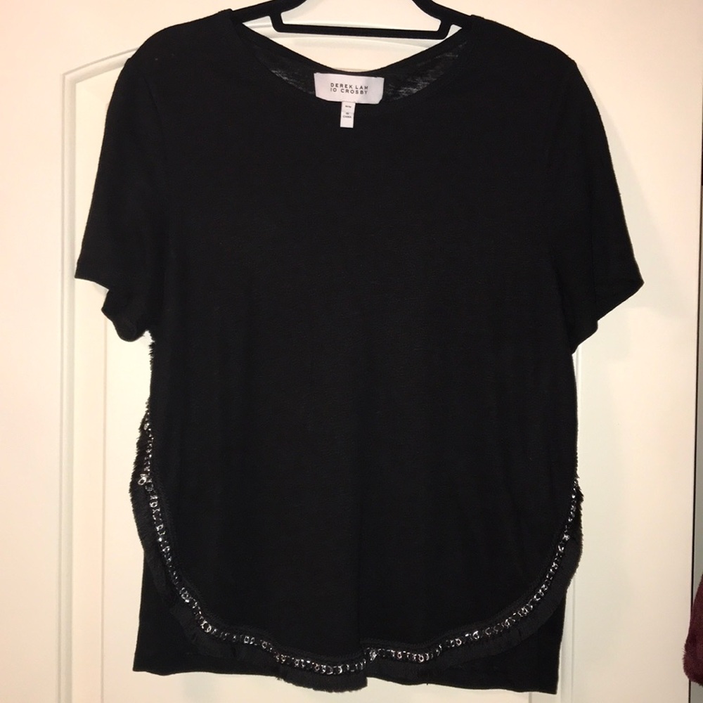 Derek Lam Linen Embellished Tee